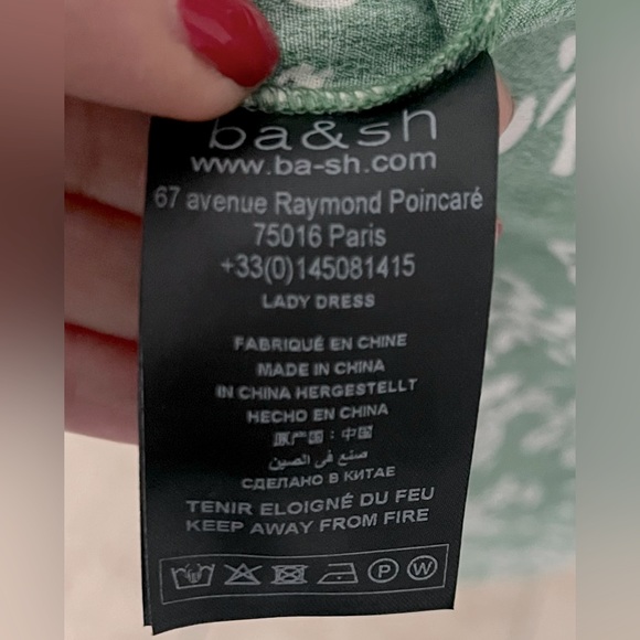 BA&SH Green Vlada floral print dress Women’s size 4 - Picture 9 of 10